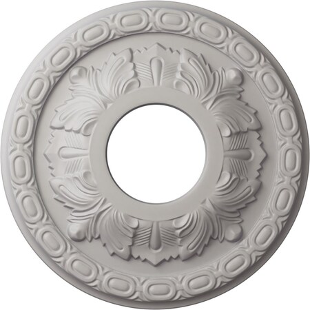 Ekena Millwork Leaf Ceiling Medallion (Canopies up to 4 3/4"), 11 3/8"OD x 3 5/8"ID x 1 1/8"P, Ultra Pure White CM11LFUWF